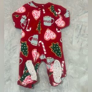 Baby Girl Toddler Carters Christmas Cookies Hot Cocoa fleece zipper pajamas(18M)